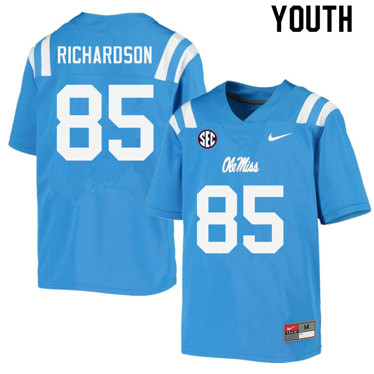 Jamar Richardson Ole Miss Rebels NCAA Youth Powder Blue #85 Stitched Limited College Football Jersey STH1758GT